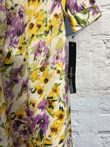 Maggy London Women's Floral Printed V-Neck Empire Waist Midi Dress size 6 - Picture 6 of 7