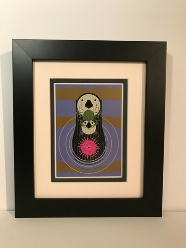 Charley Harper (Charles) Framed Art Card Museum Glass DEVOTION IN THE OCEAN