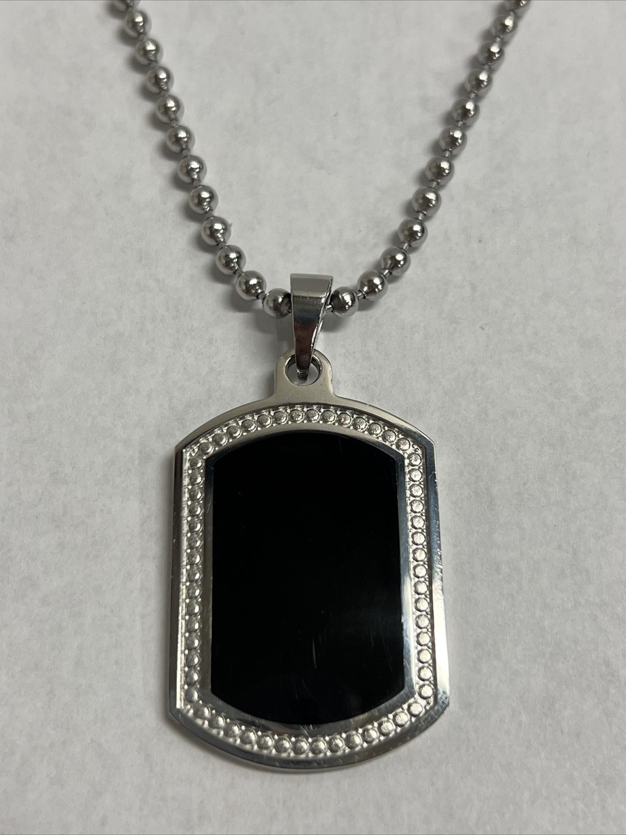 ☆MARS MARK☆ Octagon Black Onyx Pendant M62 Men's Stainless Steel Modern Onyx Pendant Necklace | eBay