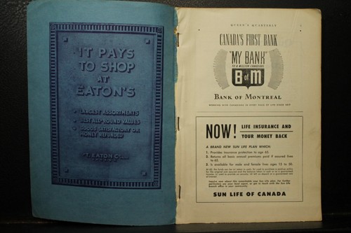 vintage book Queen's Quarterly A Canadian Review Politics and War Mission Quebec - Imagen 4 de 5