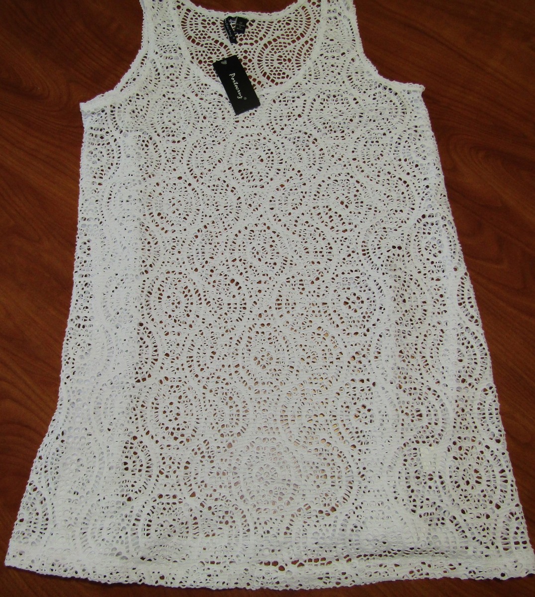 Swimwear Cover Portocruz Beach Cover Up NEW PORTOCRUZ WOMENS WHITE