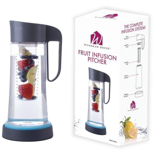 Jarra De Vidrio Con Tapa De Acero Inoxidable Para Servir Bebidas Frías 60oz - Picture 2 of 5