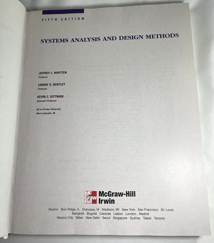 System Analysis and Design Methods McGraw-Hill Higher Education 5th Edition 2001 - Picture 3 of 13