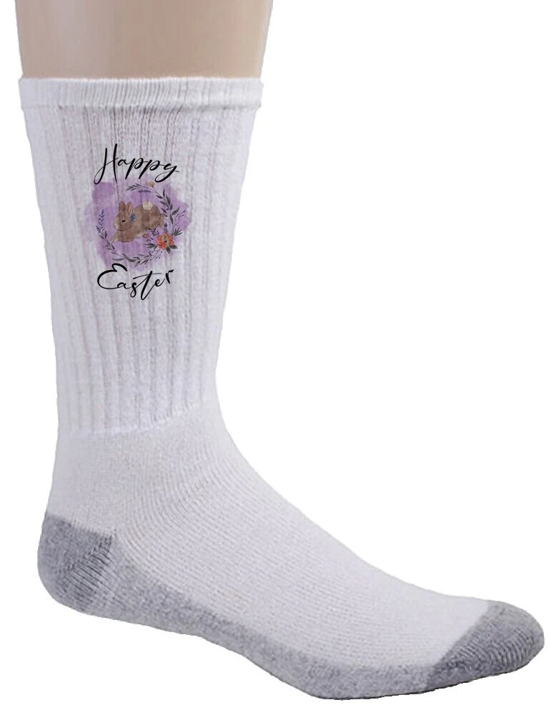White One Size 100% Cotton Socks for Women