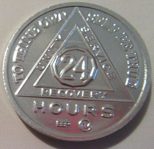 MAGNET Aluminum Alcoholics Anonymous 24 hour AA Medallion Coin Token Chip - Picture 4 of 5