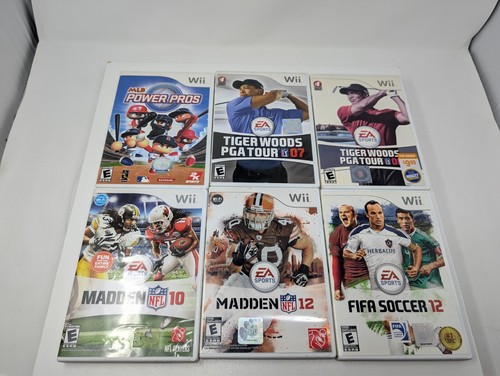 6x Wii Sports Spielepaket: MLB Power Pros, Madden, Tiger Woods PGA Tour 07 08, FIFA