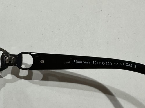 Design Optic Sunglasses PD 58.5 mm 62 16-120 +2.50 CAT .3 - Picture 4 of 5