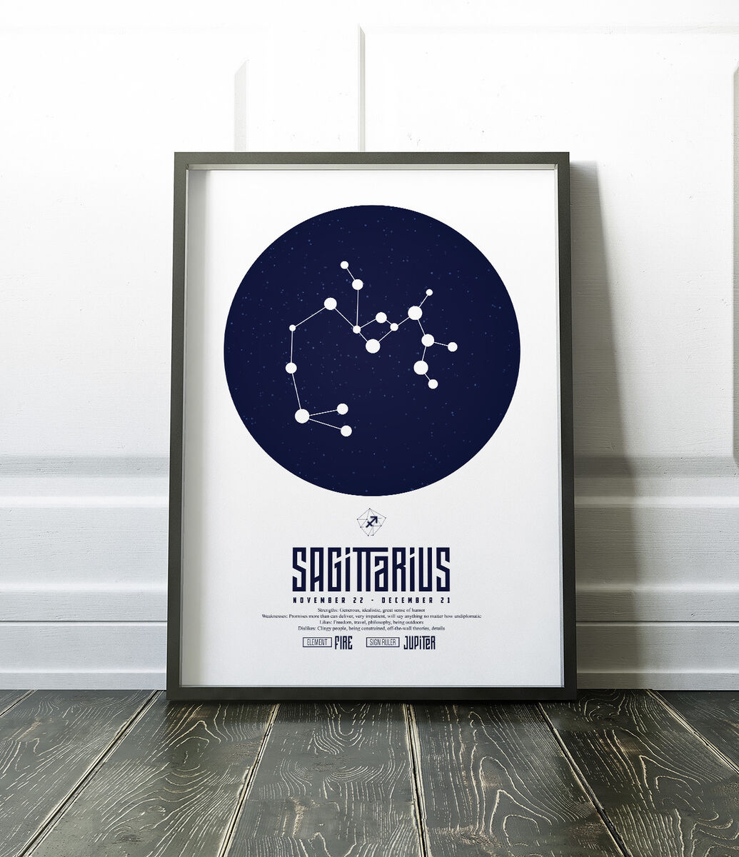 Sagittarius Zodiac Astrology Art Print Fire Star Sign 