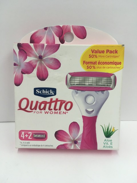 12 Count Schick Quattro For Women Razor Blade Refill Cartridges Aloe 2pk X 6 For Sale Online Ebay