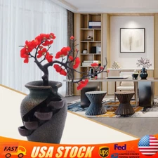 FengShui Flower Vase Waterfall Fountain Indoor Water Fountain Tabletop Decor