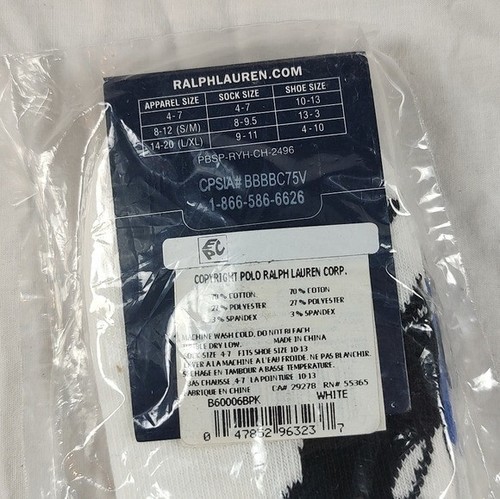 Polo Ralph Lauren Boys 4-7 Big Pony Low Cut Socks 3pk NEW - Picture 5 of 5