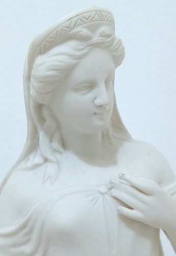 Antique Parian Ware Victorian Large 14" Figurine of Sappho (Archaic Greek Poet) - Picture 7 of 17