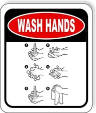 Wash hands cleaning instructions Metal Aluminum composite sign