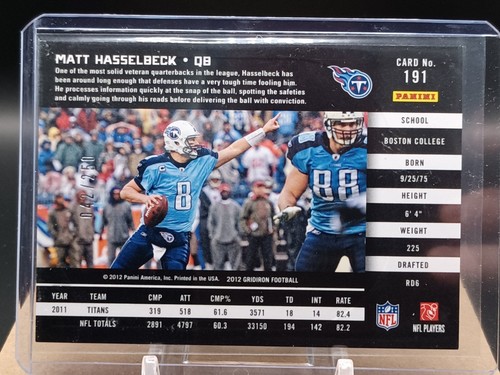 2012 Panini Gridiron - /250 #191 Matt Hasselbeck - Picture 2 of 2