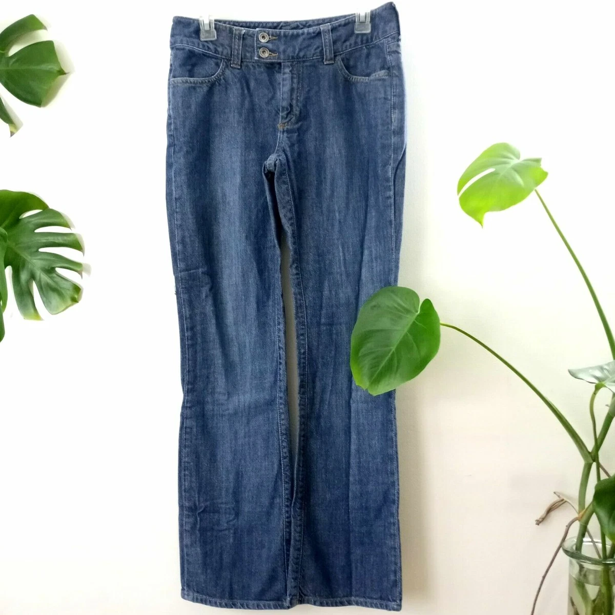Banana Republic Jeans Boot Cut Flare Blue Denim Pants Low-Rise 54023 Women's 4