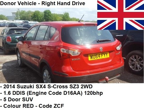 Suzuki SX4 SZ3 2014 1,6 puerta trasera izquierda lado cercano cuarto ventana de vidrio (NSR) - Imagen 4 de 5