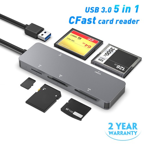 5 in 1 USB 3.0 Card Reader for CFast/CF/XD/Secure Digital/TF Splitters Adapters - Afbeelding 2 van 18
