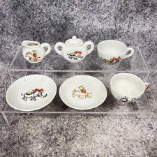 Vintage Miniature Elephant Mouse Porcelain Tea Set Japan Pretend Play Tea Party
