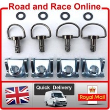 4 Quick Release Dzus Style Fairing Fastener D Ring 17mm Road-Race-Trackday Black