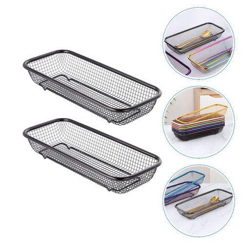 2 Pcs Tableware Tray Chopstick Basket Utensil Storage Organizer Cutlery Rack