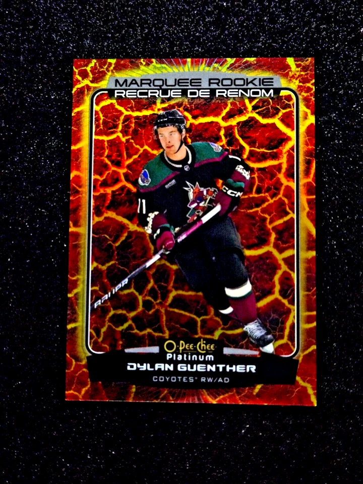 DYLAN GUENTHER 2022-23 O-Pee-Chee Platinum Marquee Rookie HOT MAGMA /499 P-DG - Image 2 of 4
