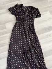 black and pink polka dot Nasty Gal  midi dress 12