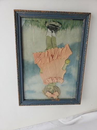 Framed dress art, vintage ca. 1940s - Bild 8 von 10