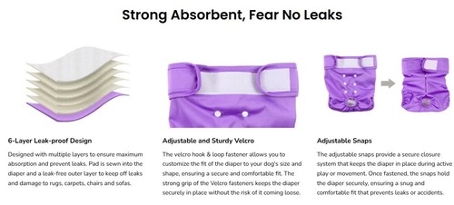 WEGNEECO 'Tan Cheetah' Female Dog Adjustable Diaper (L) - Picture 7 of 8