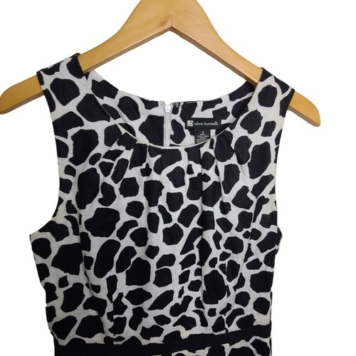 Valerie Bertinelli 100% Linen Animal Print Pencil Dress Womens SZ 6 w Pockets - Picture 2 of 8