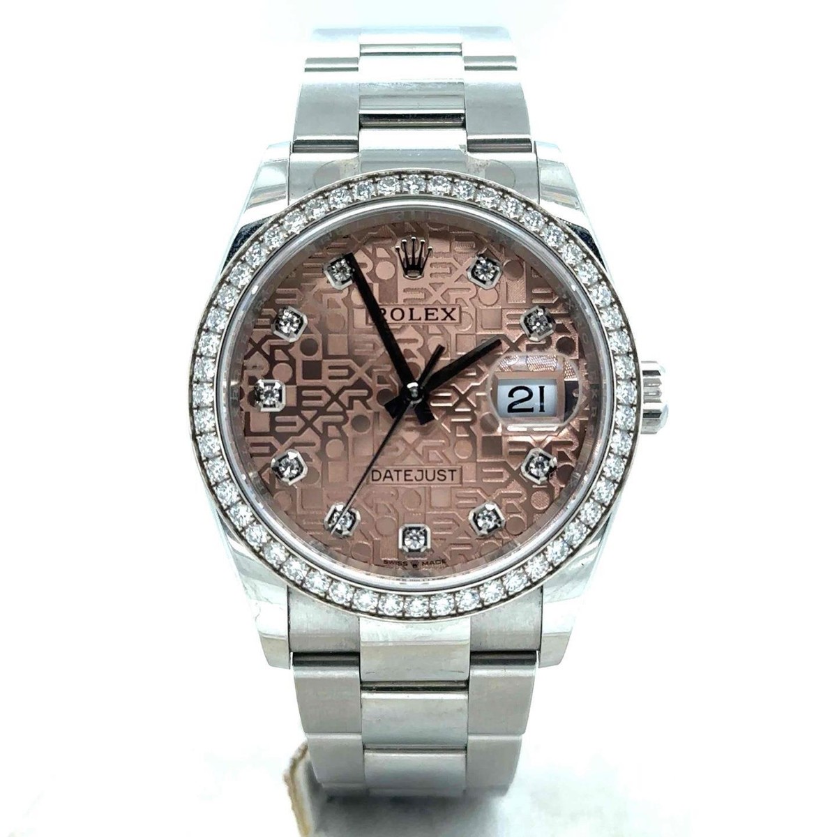 Rolex Datejust 36mm Oyster Steel Factory Pink Jubilee Diamond Dial