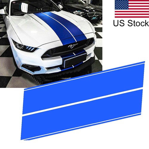 78'' Blue Hood Roof Rally Racing Stripe Decal Vinyl Sticker For Ford Mustang - Picture 1 of 6