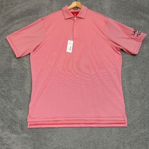 Fairway Greene Polo Mens XL Shirt Golf Red Stripe Button up USA Made