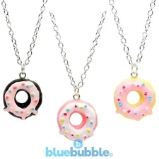 Bluebubble BAKERY SHOP Iced Donut Necklace Funky Sweet Cake Novelty Kawaii Food