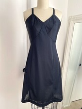 VTG 1950 s Charmode Pointed Black Lingerie Full Slip Dress 34 Short Bullet