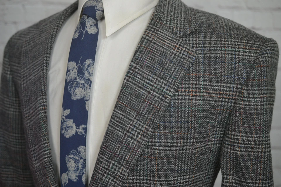 Chaqueta Blazer Abrigo Deportivo Oakton Ltd. Para Hombres Gris GLEN CUADROS Calce Clásico TALLA 44R Foto 2 de 4