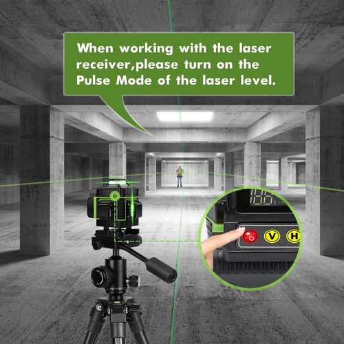 16 Line Laser Level 4x360° Self Leveling Outdoor Indoors+Laser Detector Receiver - Bild 13 von 19
