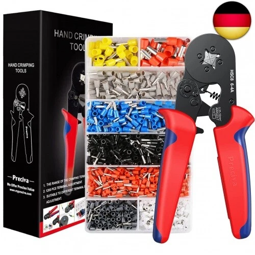 Crimpzangen Aderendhülsen Set, Preciva Aderendhülsenzange Crimpzange Set mit 1