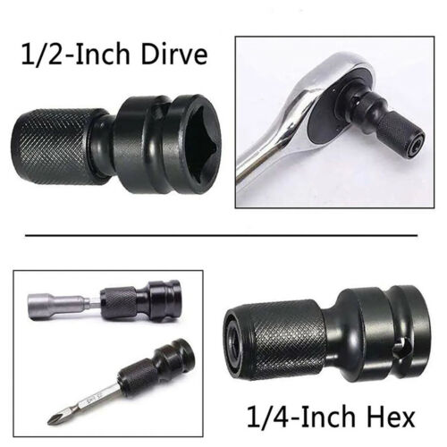 2X Socket Adapter Drill Hex Shank Chuck Change Impact Driver Tool 1/2" To 1/4" - Picture 8 of 16