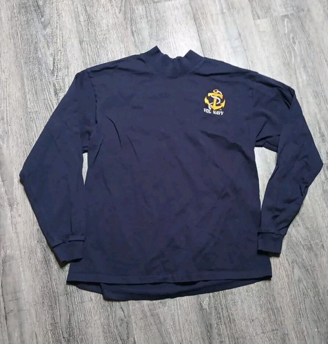 Vintage United States Navy Sweatshirt Mens Large Blue Made In USA Vol Navy