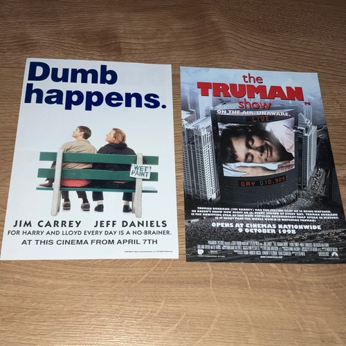 Die Truman Show & Dumm und Dümmer Werbekino Flyer. Jim Carrey Filme.