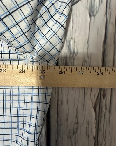 Footjoy Golf Shirt White Graph Check Plaid Performance Brandermill Mens XL Mint - Bild 5 von 9