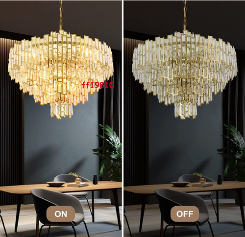 Lámparas de cristal modernas de oro ligero accesorio de luz de araña redonda 4/5 niveles - Imagen 18 de 18