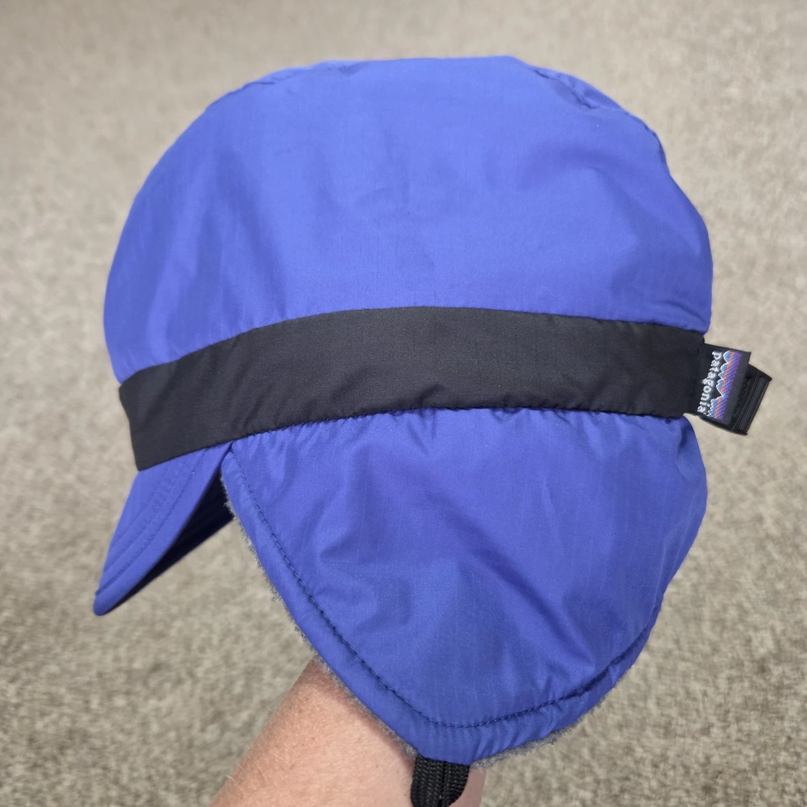 Patagonia Duckbill Hat Vintage 90s Synchilla Fleece Earflap Made USA Nylon Cap