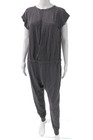 Leallo Women Jumpsuit Dark Gray Cotton Short Sleeve Round Neck Size L — photo 1