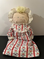 EDEN LANZ OF SALZBURG Doll Plush Red Hearts Flannel Nightgown Cap Blonde