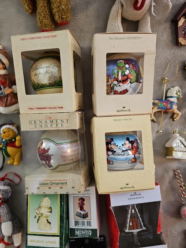 Лот из 32 коллекционных рождественских украшений Disney, винтаж, бумажная маша - Изображение 3 из 4