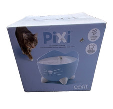 Catit PIXI Cat Water Fountain 1 Bowl Blue/White Plastic Drinking Fountain
