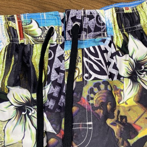 Newport Blue Swim Trunks Men's Small 30W Hawaiian Islands Tribal Warriors Beach - Picture 4 of 17