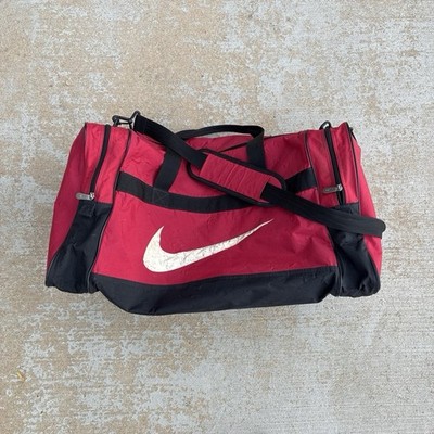 RARE Vintage 90s Cherry Red Nike Swoosh Shoulder Duffel Bag Red Swoosh Tag NICE