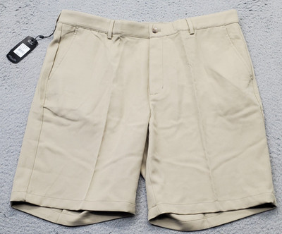 Greg Norman 9.5'' Microfiber Golf Shorts Mens 38 Tan Stretch Performance G7XLH538